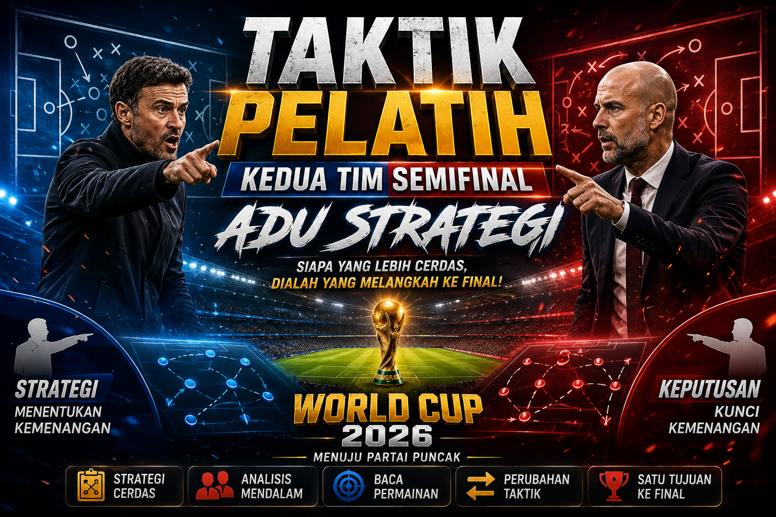 gambar Taktik Pelatih Kedua Tim Semifinal